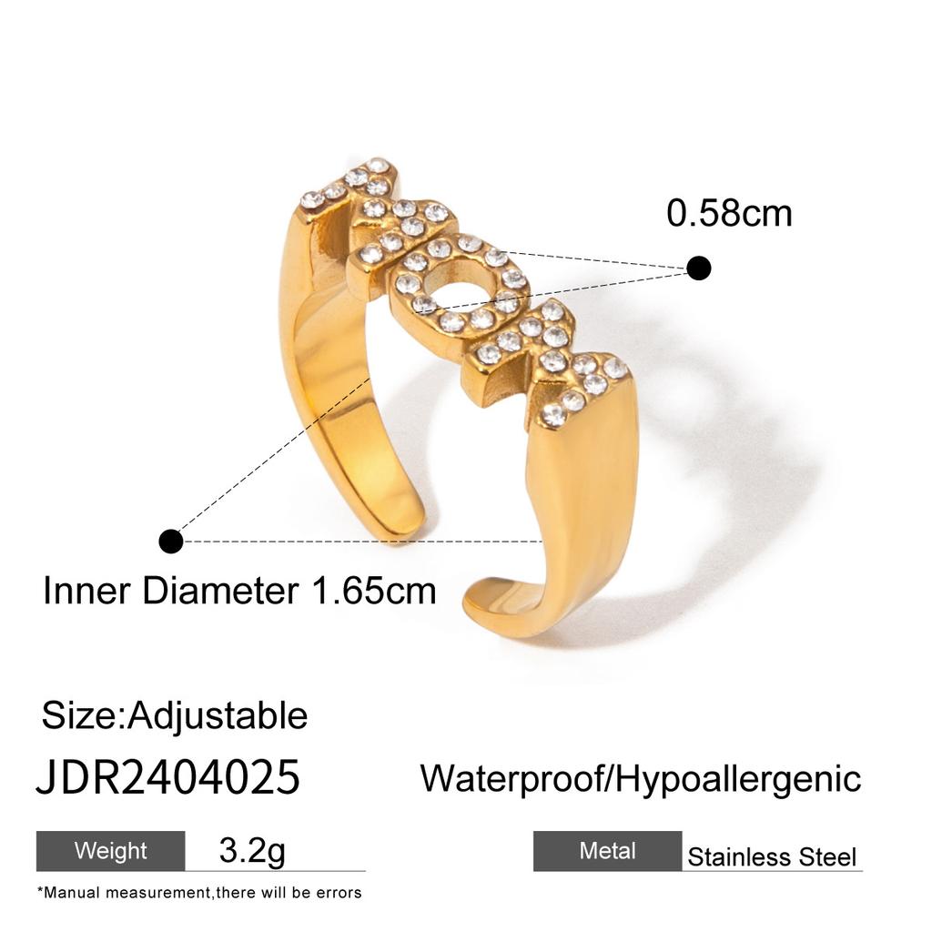 European and American Mother's Day ring titanium steel does not fade mother letter necklace niche design jewelry