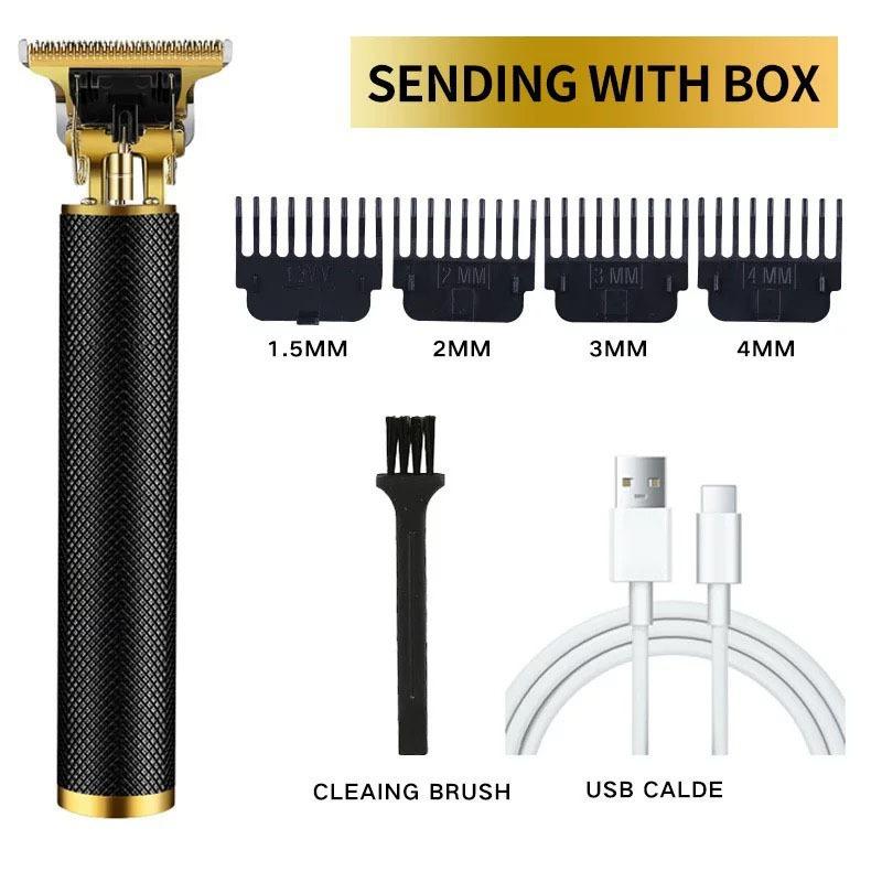 Professional Hair Clippers Electric Haircut Kit Hair Trimmer Grooming Waterproof Rechargeable Close Cutting T Blade for Men