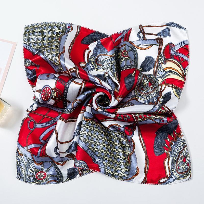 1Pc Square Elegant Bandana Fashionable Hijab Flight Attendants Women's Scarfs Polyester 50x50CM
