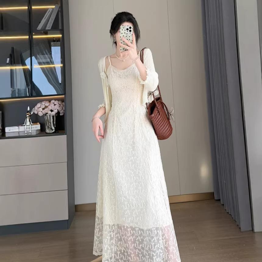 French Lace Tulle Suspender Dress, Children's Summer Explosion, High-end Temperament, Beautiful Vacation Dress