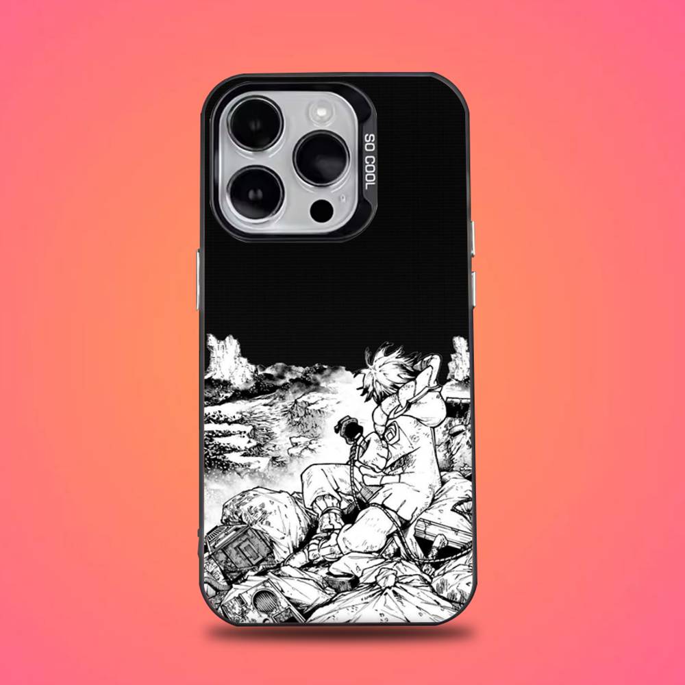 Custodia per Telefono Anime G-Gachiakuta Per iPhone 16,15,14,13,12,11,Pro,Max,Plus,Mini,XS,SE Anti Caduta Nero Opaco Bumper Rigido