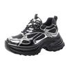 Fashion 9CM Chunky Sneakers for Women Genuine Leather Women Casual Shoes Women Spring Fashion Sneakers Walking Shoes Platform Heel Wedge