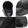 Autumn Winter PU Baseball Cap Outdoor Velvet Warm Cap Middle-Aged Men's Cap