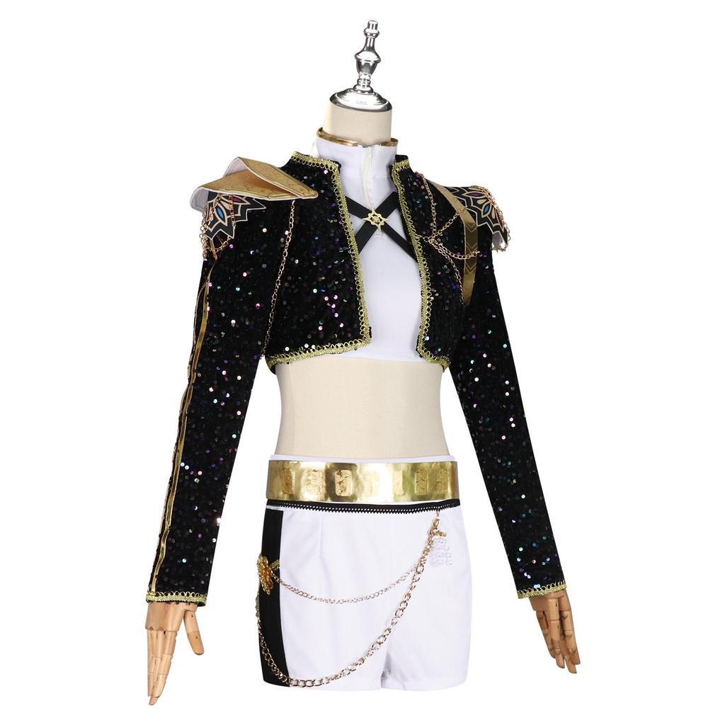 Demon Hunter Girl Group Cosplay Wig In Black & Gold