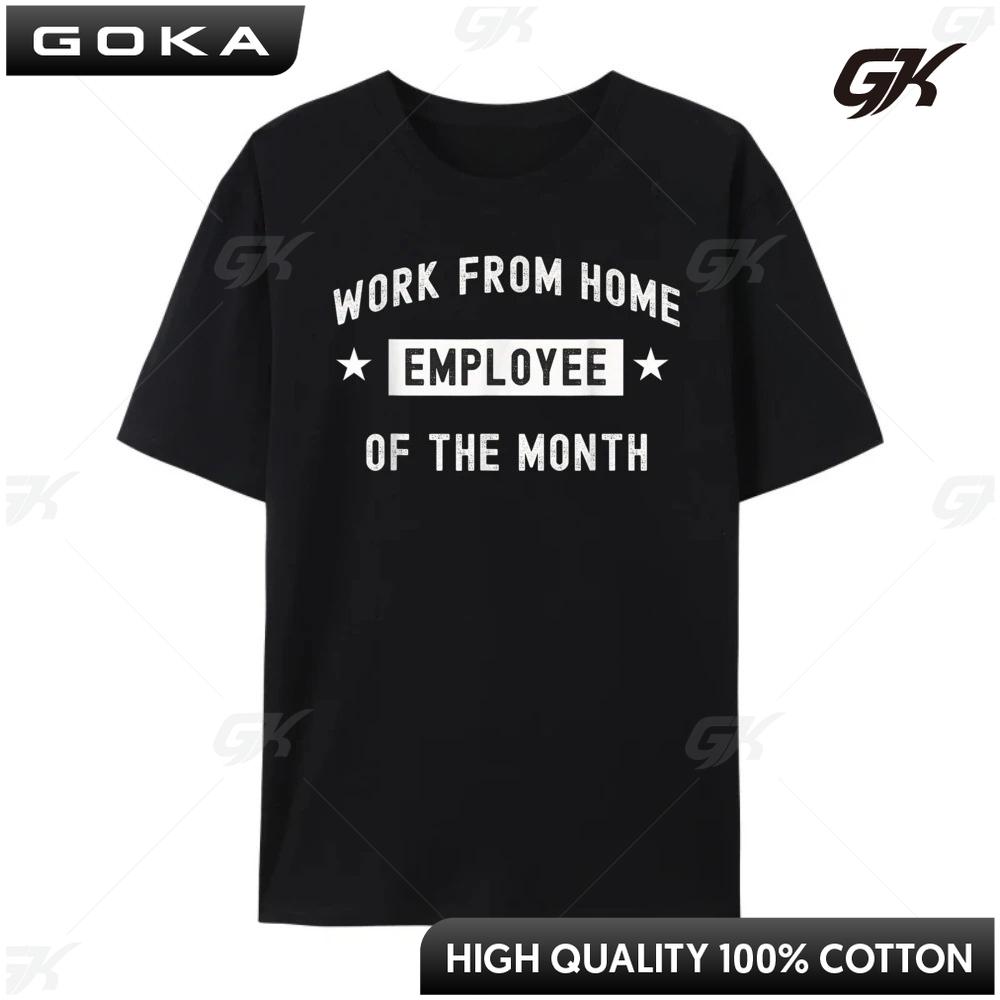 Work From Home Employee Of The Month Cute 2025 Red And Black Graphic Printed T Shirt Mens Clothing 2025 Vegan S