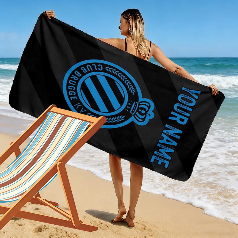 Custom Name Club Brugge Kv Print Beach Towel, Large Soft Quick Dry Towel for Beach Camping Swimming