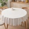 Elegant Lace Tablecloth Square Floral Doily, Scalloped White Tablecloth, Vintage Style Small Durable Table Cover for Coffee Side Tea Party Home Decor
