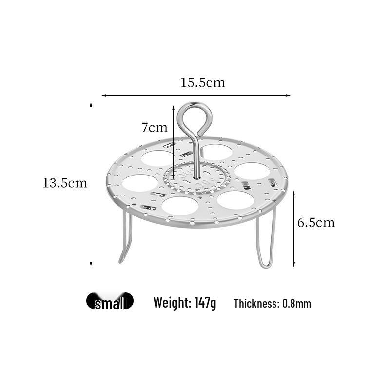 Household Multifunctional Stainless Steel 304 Egg and Mantou Steaming Rack with High Feet