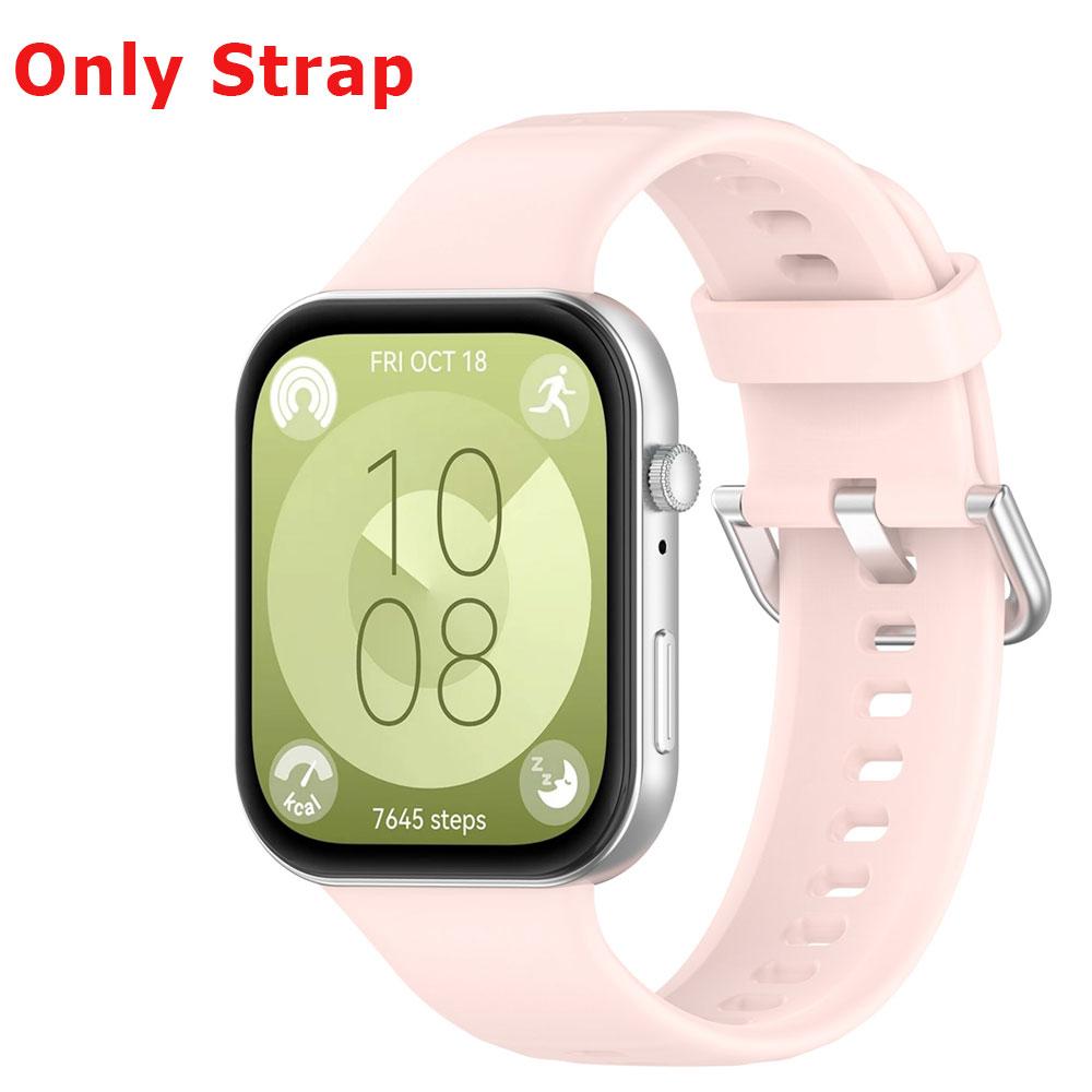 Silicone Watch Strap + Protective Case For Huawei Watch Fit 3 Watchband Bracelet Band Correa Screen Protector Cover Shell