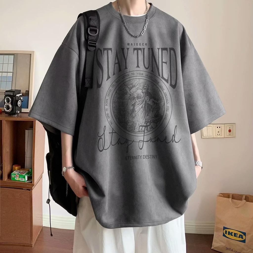 Short-sleeved T-shirt Men's Summer New American Retro T-shirt Boy Heavy Half-sleeved Clothes