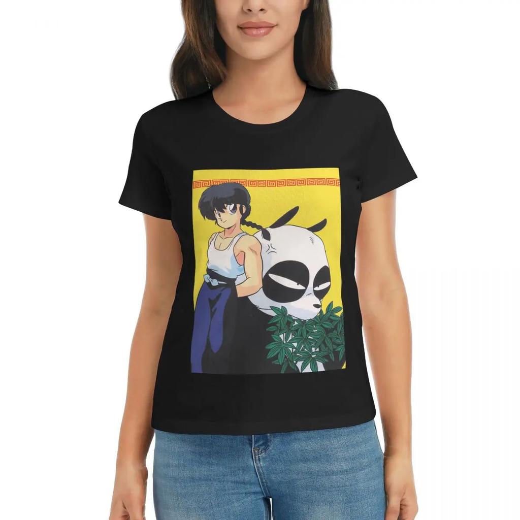 Women TShirt Ranma 12 Saotome Pig Girls Summer Short Sleeve Tees Crew Neck Cotton T Shirts Clothes Tops Streetwear