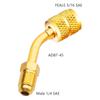 Messing-Adapter R410A Adapter 2 Gerade Adapter mit 2 Winkeladaptern 5/16 Zoll SAE-Innengewinde auf 1/4 Zoll SAE-Außengewinde