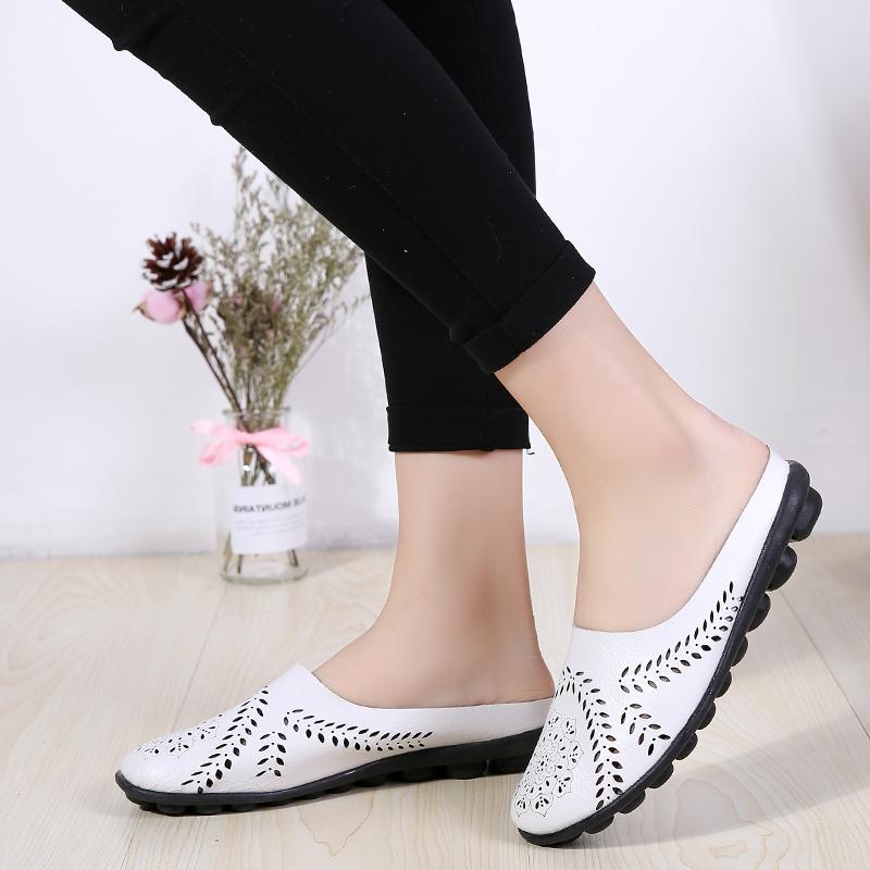Women's Backless Walking Sneakers Summer Slip-on Mule Shoes Closed Toe Slippers Comfort Casual Travel Mule