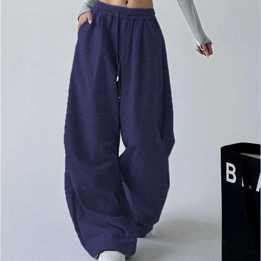 Graue High-Waist Weitbeinige Hose für Damen