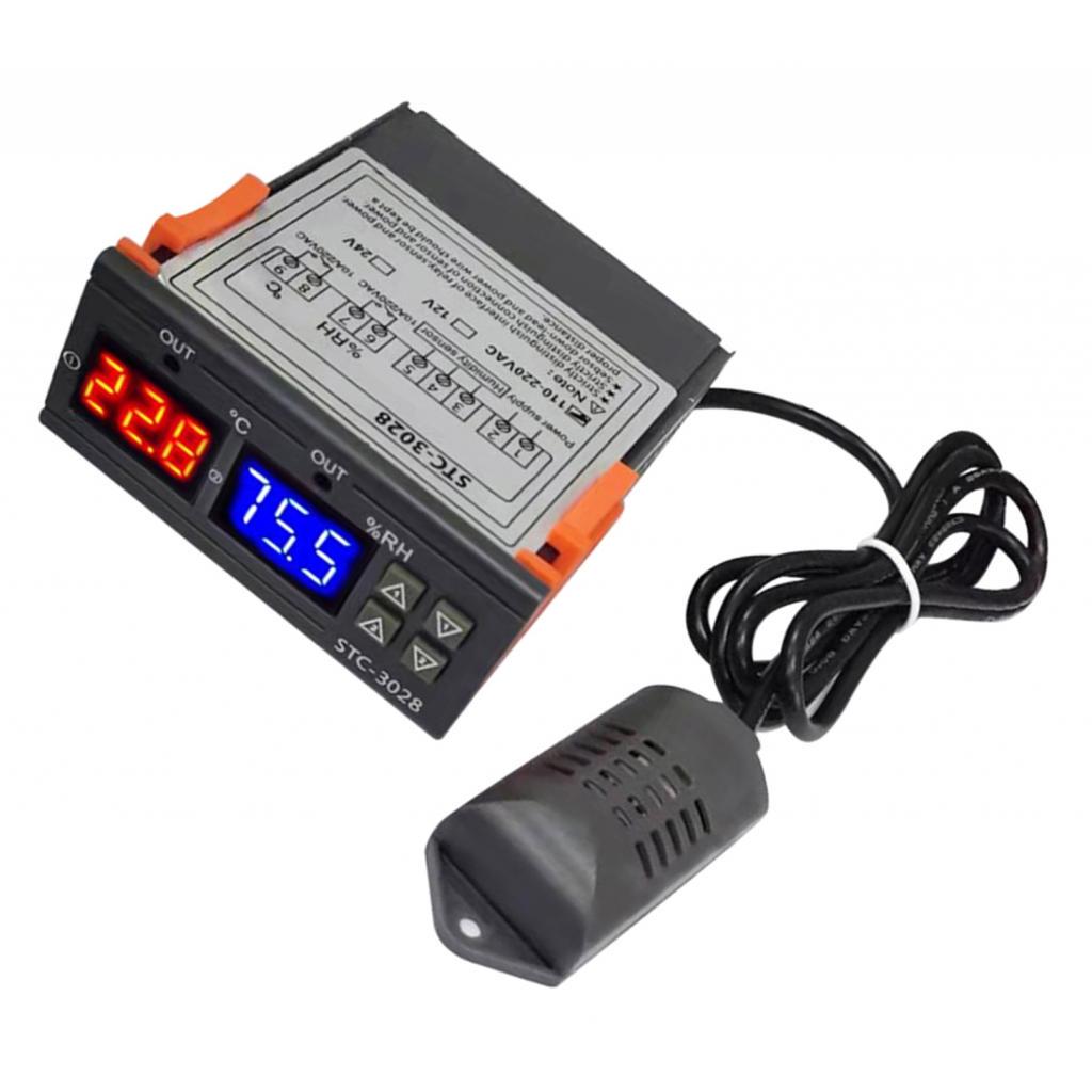 Temperature Humidity Controller - Digital LED Display Multifunction Hygrometer for Refrigerator