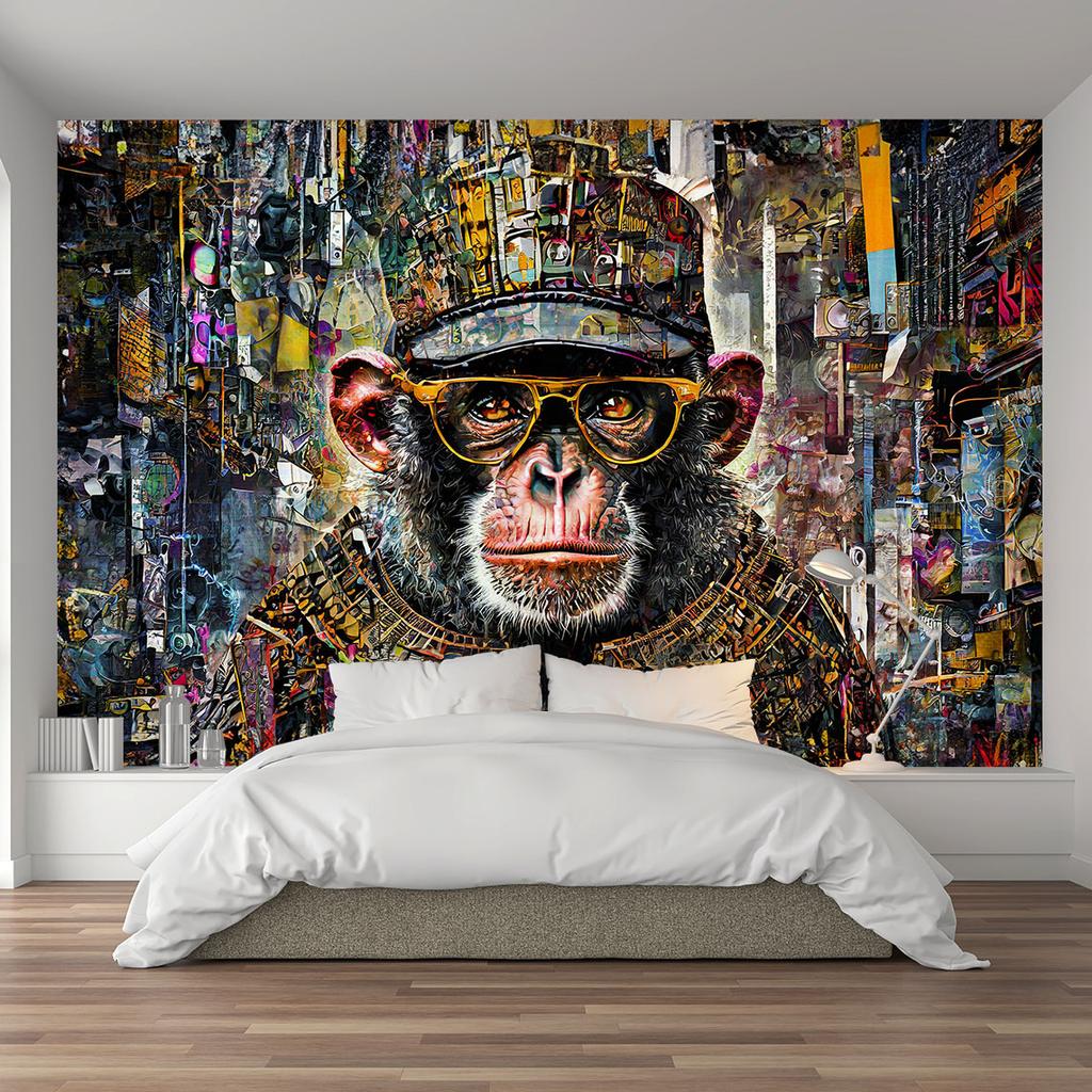 Wallpaper Monkey with colorful accents