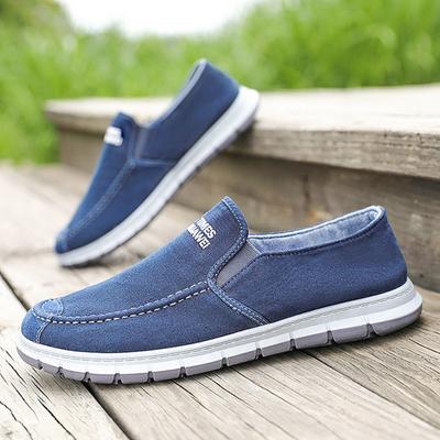 Fashion Men Canvas Shoes Fashion Men Loafers Denim 2019 Youth Loafers Comfort Slip On Sneakers Moccasins Male Walking Shoes H213
