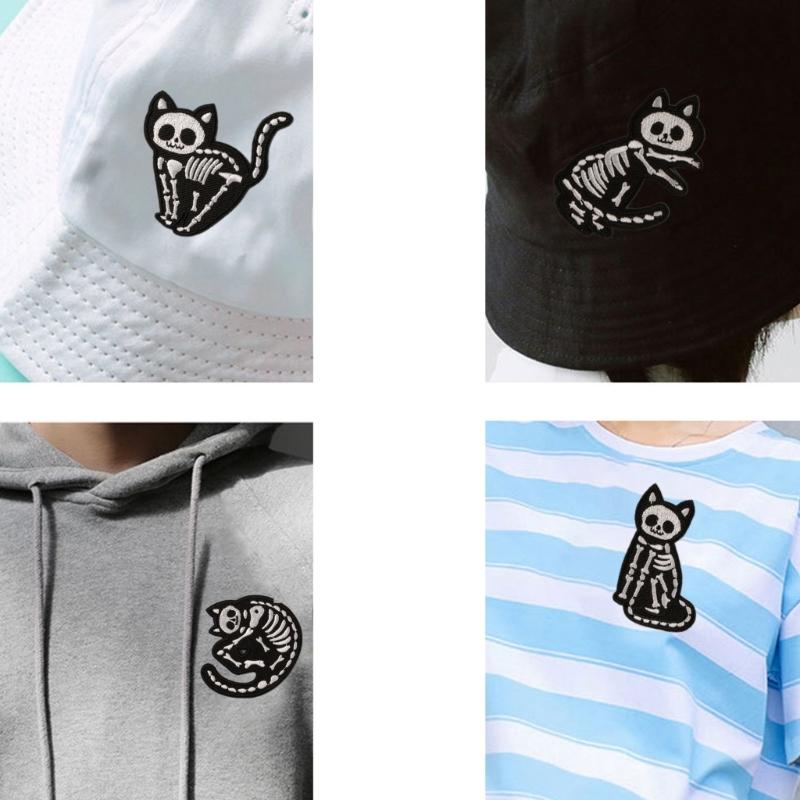 9 Pcs Pumpkin Embroidered Patches Skull Cats Repair Patches Iron On Patches Applique Patches Sewing Patches for Clothes