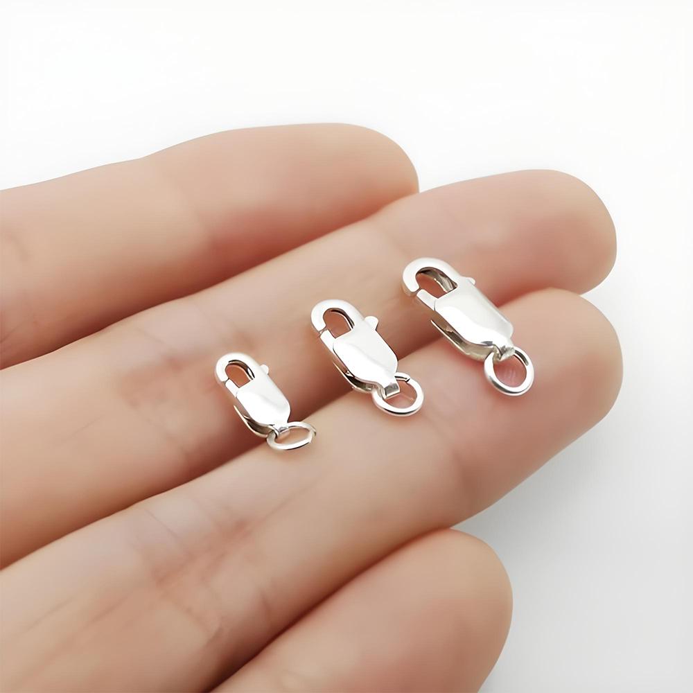 925er Sterlingsilber Schmuckzubehör Halsketten-Kettenglied-Verbinder Verschluss Feine Schmuckaccessoires Quadratische Form Karabinerverschluss