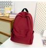 School bag new fashion solid color large capacity school bag Korean version ins versatile simple backpack casual spring outing light backpack
