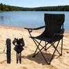 Outdoor Camping Chair With Backrest, Portable Picnic Chair, Beach Chair With Carrying Bag, Foldable Fishing Chair With Cup Holder, Foldable Outdoor