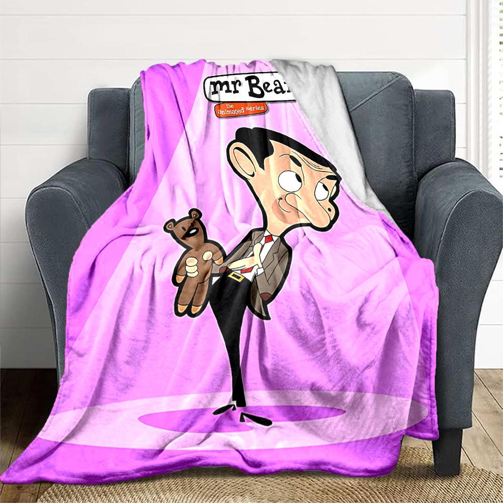 1pc Mr Bean, Animated Series Blanket Versatile for Couch, Office Bed