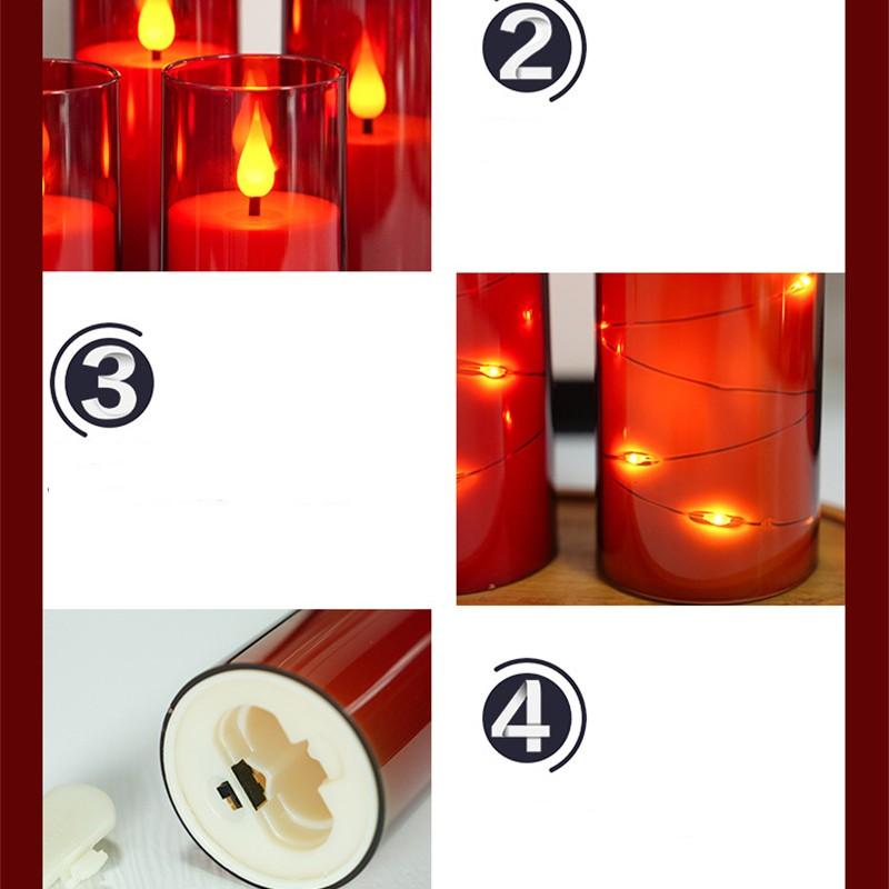 5-Pack LED Candle with Remote Control Romantic Birthday Confession Proposal Home Decoration LED Light Acrylic Electronic Candle
