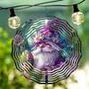 Enchanting Purple Gnome Wind Chime Outdoor Decor Rotating Kinetic Art Moonlit Garden Floral Easter Egg Design Patio Lawn Gift