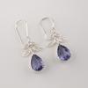 Iolite Gemstone Silver Earrings 925 Sterling Silver Handcrafted Jewelry For Women CE-27-8