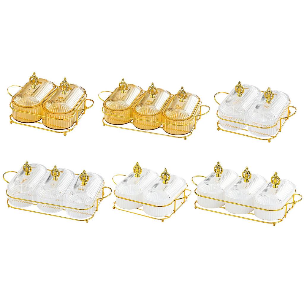 Candy Bowl Appetizer Serving Tray Snack Dishes Divided Platter Fruit Container With Lids