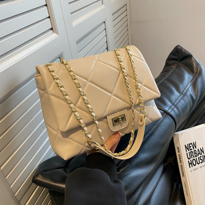 Large-capacity Bag Women's Summer New Diamond Chain Bag High-grade Texture Shoulder Underarm Messenger Bag