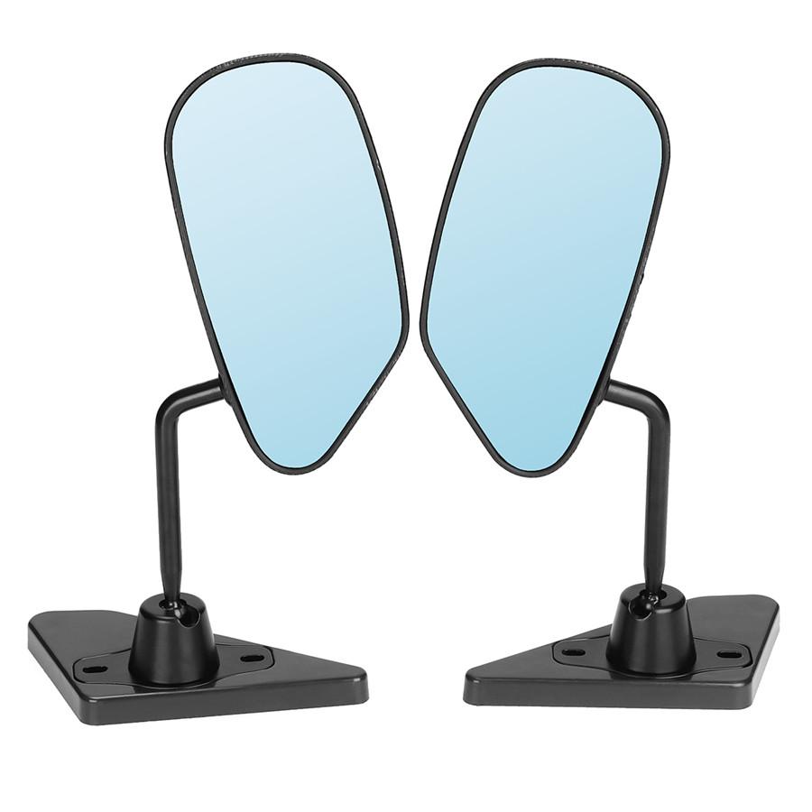 2X F1 Style Carbon Fiber Racing Car Door Side Mirror Blue Lens With Accessories