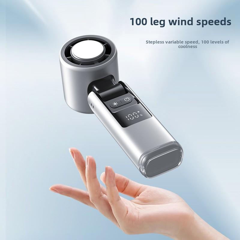 Mini kapesní ventilátor s chlazením ledem, 100 rychlostí nastavitelných, 4000mAh dobíjecí přenosný chladicí ventilátor pro venkovní cestování, kancelář, domov
