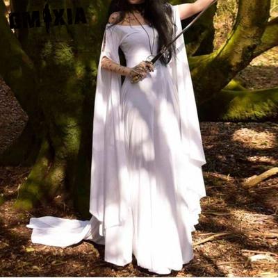 Damenmode Sommer Frühling Einfarbiger Druck Langarm Eine Schulter Hohe Taille Freizeitkleider