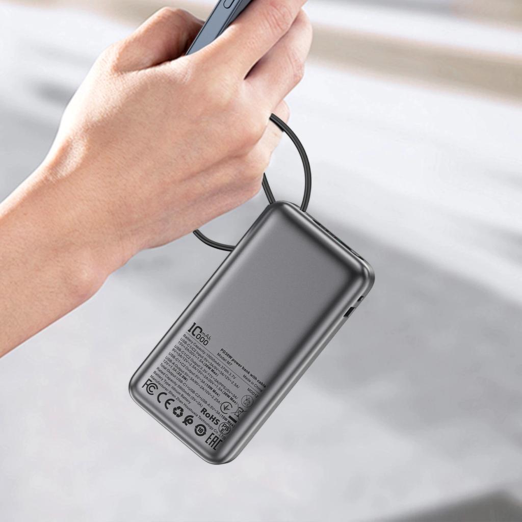 Powerbank Acefast M7-10000 Pd30W Z Wbudowanym Kablem - Czarny