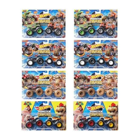 Hot Wheels Монстр-Трак 1:64 Набор из 2 штук Ассорти [2 Мини-машинки x 8 Наборов Коробка Продается] [От 3 лет] 986N-FYJ64