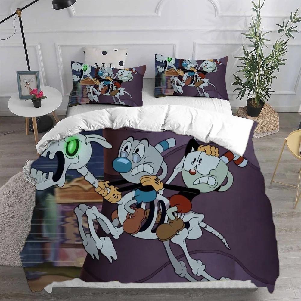 Game Cartoon Cuphead  Duvet Cover Bedding BoyGirl Bedroom Decoration Children-Gift Single Double Large Size Duvet Cover