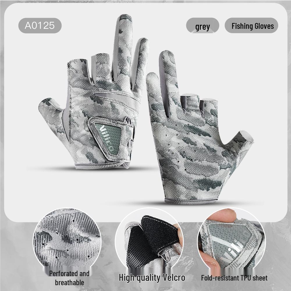 Summer Thin Breathable Three-Finger Fishing Gloves - Anti-slip, Professional Lure Design