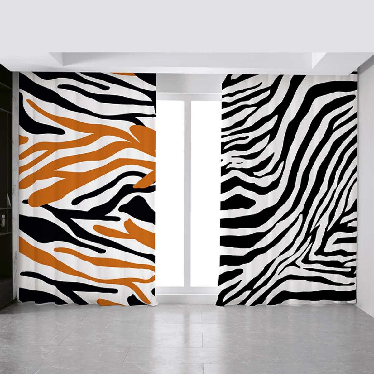 

Шторы в скандинавском стиле с высокой степенью затемнения, легкие, роскошные, простые, современные, для гостиной, спальни, затемнение, черно-белые, зебра, плотные, новые W55 X H120cm X 2&Grommet Top