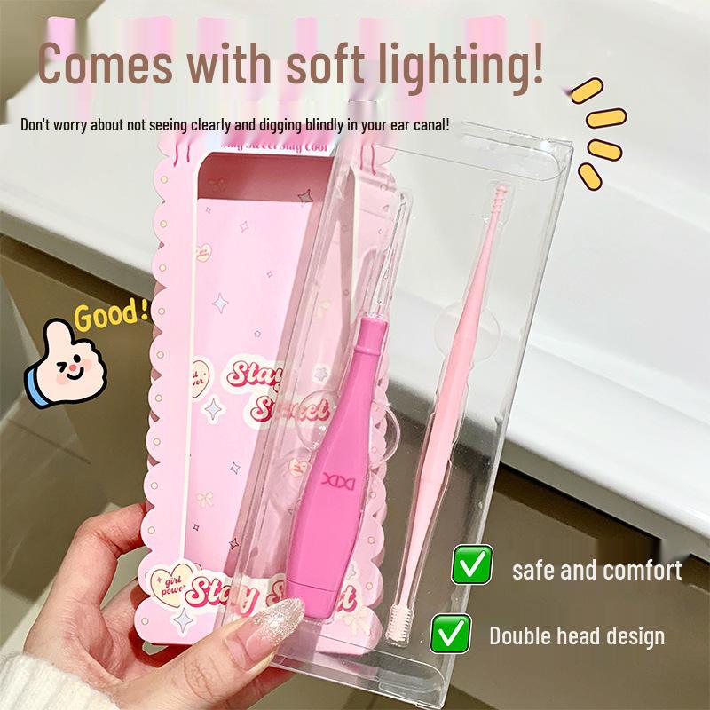 Xixi Luminous 2-Piece Ear Pick Set with Light - Spiral Ear Cleaning Tool