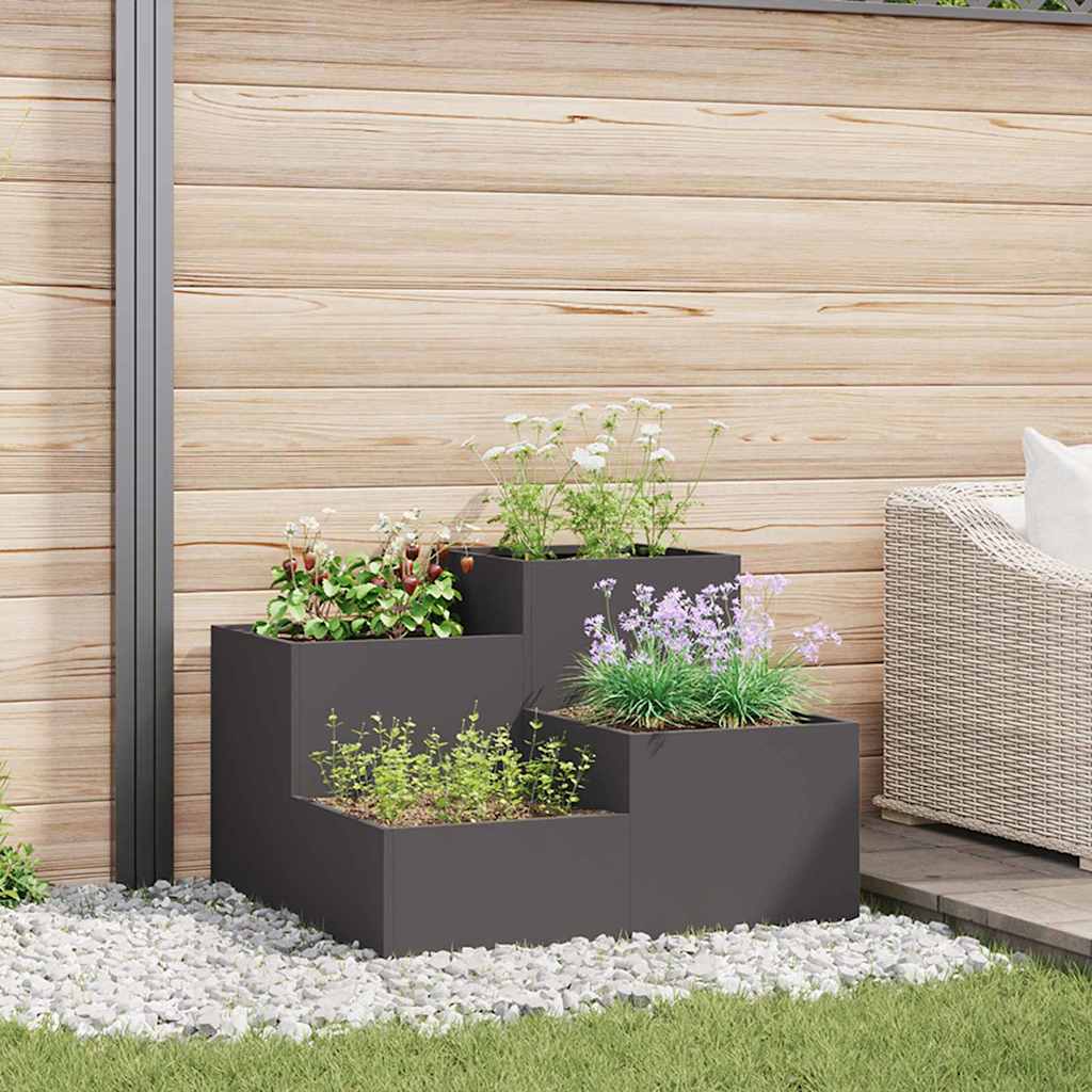 Garden Planter Black 100 X 100 X 60 Cm Steel