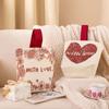 Handheld Chinese Wedding Candy Bag Blessing Words Wooden Ring Brocade Red Envelope HongBao Spring Festival Cloth Money Pocket