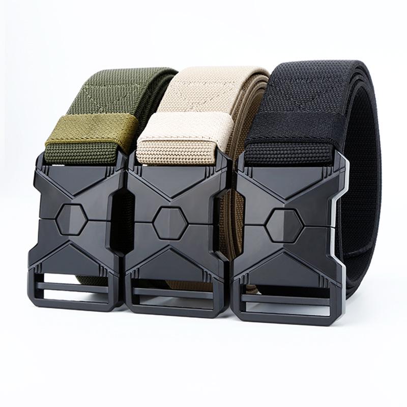 Outdoor Tactical Quick-Release Elastic Belt with Adjustable Interlocking Buckle for Youth Military Training
