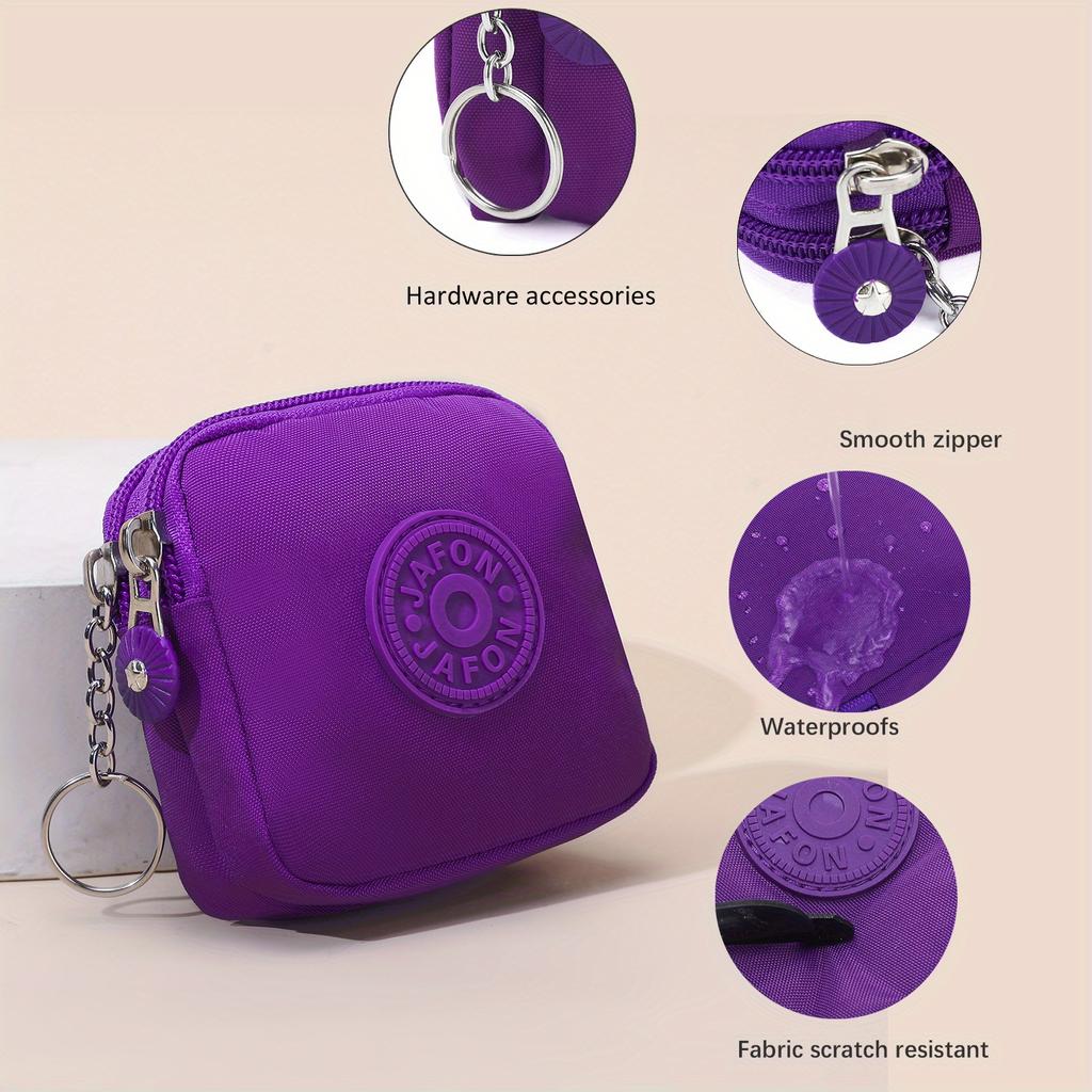 1X Nylon Zipper Coin Purse Mini Wallet for Women, Suitable for Credit Cards, Ids, Keys, And Earphones.