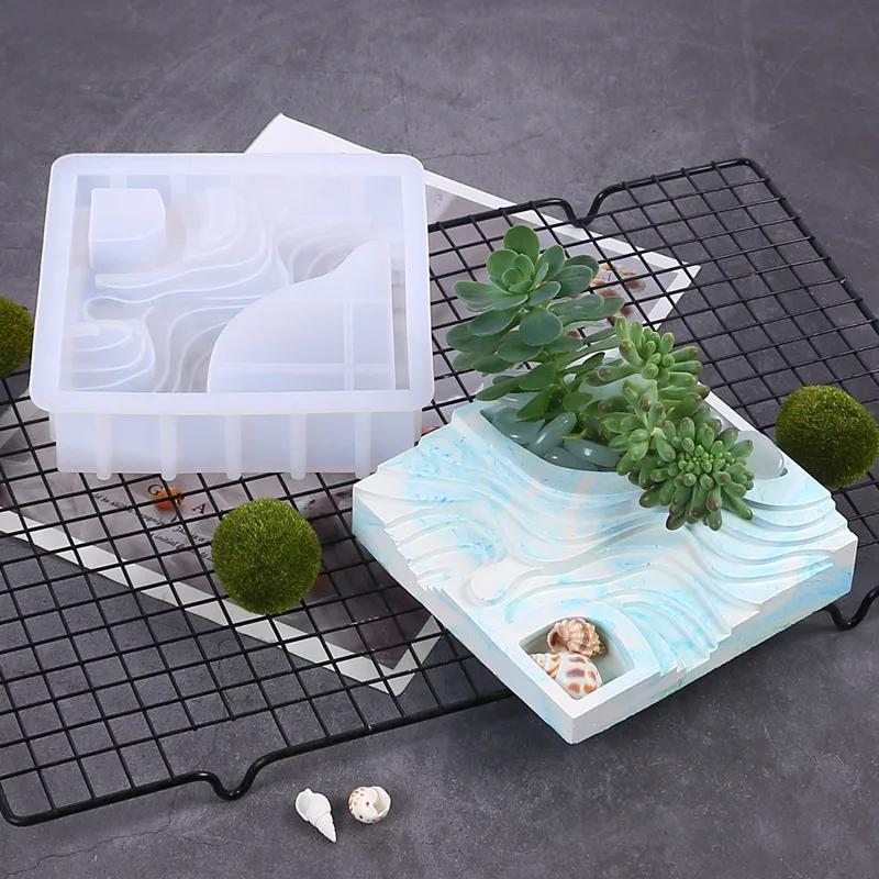 

DIY Crafts Square Ladder Shapes,for Potted Plants,Clay Ceramic Projects,Silicone Molds for Crafts,Potting,Gypsum