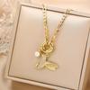 Hot Sale Gold Plated Animal Hip Hop Hummingbird Bird Pearl Pendant Necklace New Fashion Man Woman Casual Vacation Jewelry Gift