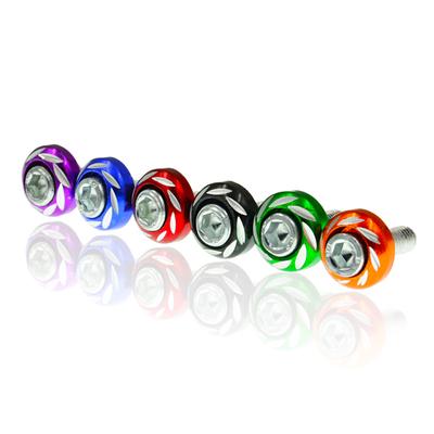 4 Pcs Motorcycle Modification Accessories Round Carved Colorful Car Accessories License Plate Decorative Screws