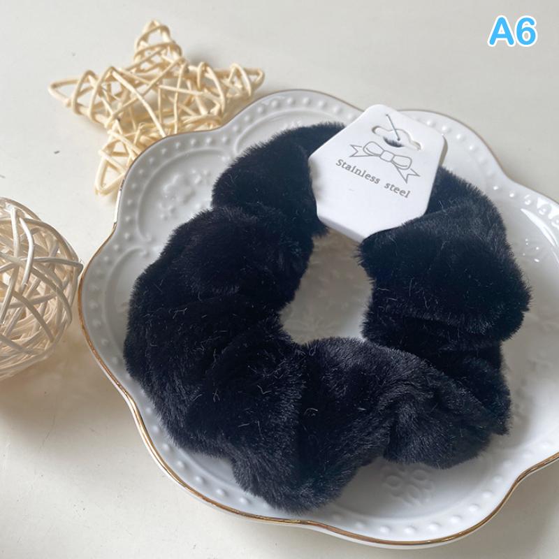 Winter Warm Soft Hair Scrunchies For Women Girls Cute Plush Elastic Hair Band Multicolor Rubber Band Hair Loop Hair Accessories