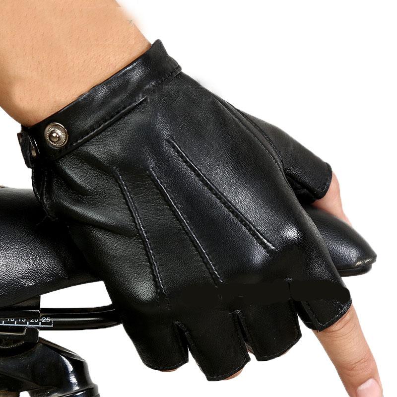 Leather Half Finger Gloves Imitation Leather Outdoor Fitness Fingerless Driving Driver Slip Performance A78 1