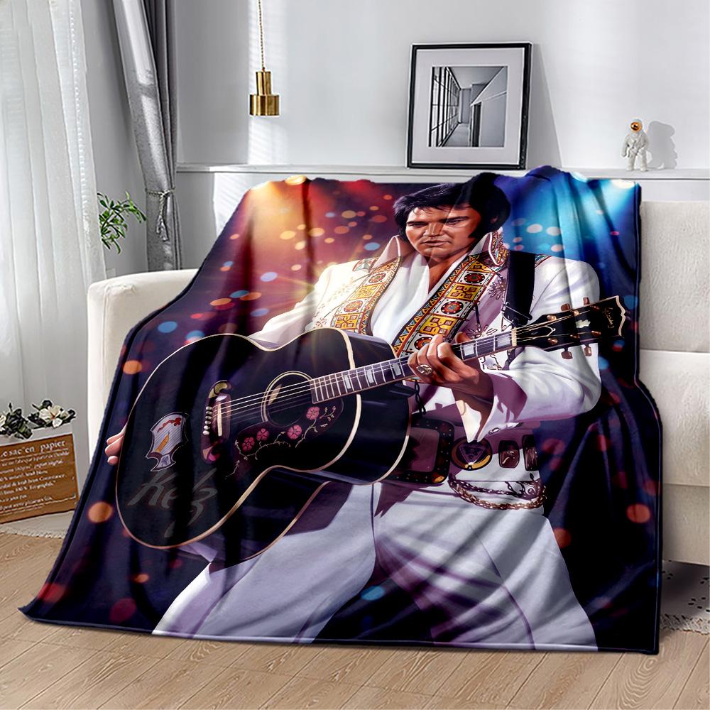 Elvis Presley: Rock Roll Blanket Ultra-Soft Great for Livingroom Sofa Bedding Four Seasons Multipurpose Modern Style Gift for Travel Home Birthdays